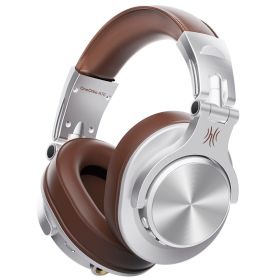 A70 Bluetooth 5.2 Headphones Stereo Over Ear Wireless Headset Professional Recording Studio Monitor DJ Headphones (Ships From: China, Color: Silver)
