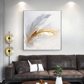 Gold Leaf Wings Oil Painting 100% Handmade Angel Wing Painting Textured Painting Acrylic Abstract Painting Golden Wing Office Wall Art (Style: 01, size: 160x160cm)