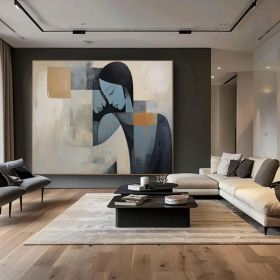Picasso Cubist art Cubism Female Abstract Faceless Portrait Painting Modern wall art Original Figure wall art Lovers' decor Frame wall art (Style: 01, size: 80x80cm)