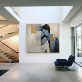 Picasso Cubist art Cubism Female Abstract Faceless Portrait Painting Modern wall art Original Figure wall art Lovers' decor Frame wall art (Style: 01, size: 60x60cm)