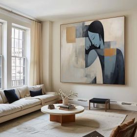 Picasso Cubist art Cubism Female Abstract Faceless Portrait Painting Modern wall art Original Figure wall art Lovers' decor Frame wall art (Style: 01, size: 140x140cm)