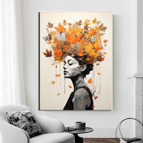 Original Maiden art face Canvas Art Woman Face Artwork Colorful female art Lady Painting Framed Woman painting Faceless Portrait Painting (Style: 01, size: 140x210cm)