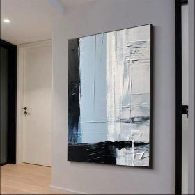 Large Blue Wall Art Blue Gray Abstract Wall Art Blue Nordic Textured Wall Art Wabi Sabi Wall Art Blue Oil Painting Minimalist Wall Decor (Style: 01, size: 70x100cm)