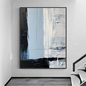 Large Blue Wall Art Blue Gray Abstract Wall Art Blue Nordic Textured Wall Art Wabi Sabi Wall Art Blue Oil Painting Minimalist Wall Decor (Style: 01, size: 100x150cm)