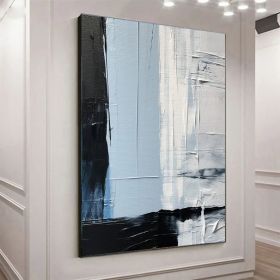 Large Blue Wall Art Blue Gray Abstract Wall Art Blue Nordic Textured Wall Art Wabi Sabi Wall Art Blue Oil Painting Minimalist Wall Decor (Style: 01, size: 90x130cm)