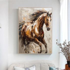 Large Abstract Horse Oil Painting on Canvas 100% Hand Painted Running Horses Art Original Animal Painting,Brown Horse Living Room Home Decor (Style: 01, size: 140x210cm)