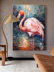 Flamingo Painting Wildlife Painting Original Pink Flamingo Animal Canvas Wall Art Bird Oil Painting Trendy Flamingo Artwork Bird Painting (Style: 01, size: 140x210cm)