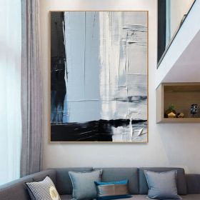 Large Blue Wall Art Blue Gray Abstract Wall Art Blue Nordic Textured Wall Art Wabi Sabi Wall Art Blue Oil Painting Minimalist Wall Decor (Style: 01, size: 60x90cm)