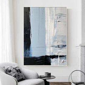 Large Blue Wall Art Blue Gray Abstract Wall Art Blue Nordic Textured Wall Art Wabi Sabi Wall Art Blue Oil Painting Minimalist Wall Decor (Style: 01, size: 140x210cm)