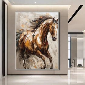 Large Abstract Horse Oil Painting on Canvas 100% Hand Painted Running Horses Art Original Animal Painting,Brown Horse Living Room Home Decor (Style: 01, size: 50x70cm)
