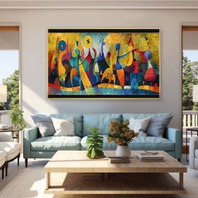 Abstract Colored Figures Oil Painting on Canvas Large Wall Art Original Famous Painting Modern Wall Art Living Room Home Decor Picasso Art (Style: 01, size: 80x120cm)