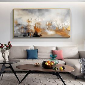 Original Acrylic Orange Texture Abstract Painting Orange Canvas Wall Art Orange Abstract Artwork On Canvas Colorful 3D Textured Oil Painting (Style: 01, size: 100x200cm)