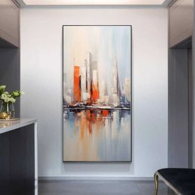 Abstract Sailboats 100% Handmade Water House Painting Textured Painting Acrylic Oil Painting Wall Decor Living Room Cityscape Art (Style: 01, size: 100x200cm)