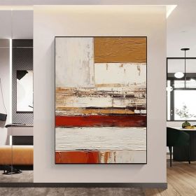 Orange White Abstract Painting On Canvas Original Hand Painted Painting Blue Abstract Painting Modern Minimalist Geometric Art Abstract Decor (Style: 01, size: 70x100cm)