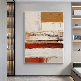 Orange White Abstract Painting On Canvas Original Hand Painted Painting Blue Abstract Painting Modern Minimalist Geometric Art Abstract Decor (Style: 01, size: 80x120cm)