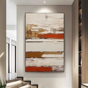 Large White Wall Art Blue Gray Abstract Wall Art White Nordic Textured Wall Art Wabi Sabi Wall Art Orange Oil Painting Minimalist Wall Decor (Style: 01, size: 120x160cm)