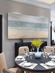 Abstract Beach Oil Painting On Canvas Original Sea Painting Large Wall Art Ocean Wall Art Custom Painting Living room Decor Beach Decor (Style: 01, size: 80x160cm)