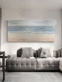 Abstract Beach Oil Painting On Canvas Original Sea Painting Large Wall Art Ocean Wall Art Custom Painting Living room Decor Beach Decor (Style: 01, size: 100x200cm)