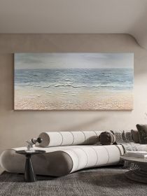 Abstract Beach Oil Painting On Canvas Original Sea Painting Large Wall Art Ocean Wall Art Custom Painting Living room Decor Beach Decor (Style: 01, size: 120x240cm)