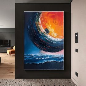 Original Colorful Starry Sky Oil Painting On Canvas Abstract Night Scene Painting Custom Painting Large Wall Art Living Room Home Decor (Style: 01, size: 80x160cm)