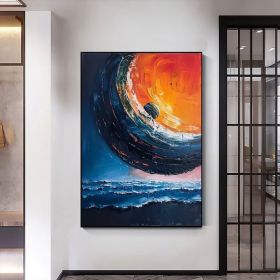 Original Colorful Starry Sky Oil Painting On Canvas Abstract Night Scene Painting Custom Painting Large Wall Art Living Room Home Decor (Style: 01, size: 100x200cm)