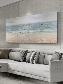 Abstract Beach Oil Painting On Canvas Original Sea Painting Large Wall Art Ocean Wall Art Custom Painting Living room Decor Beach Decor (Style: 01, size: 60x120cm)