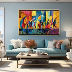 Large Abstract Colored Figures Oil Painting on Canvas Wall Art Picasso Art Original Famous Painting Trendy Wall Art Living Room Home Decor (Style: 01, size: 100x150cm)