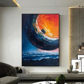 Original Colorful Starry Sky Oil Painting On Canvas Abstract Night Scene Painting Custom Painting Large Wall Art Living Room Home Decor (Style: 01, size: 70x140cm)