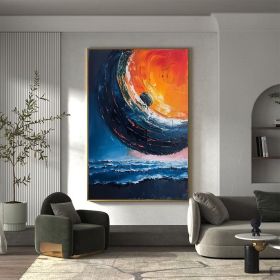 Original Colorful Starry Sky Oil Painting On Canvas Abstract Night Scene Painting Custom Painting Large Wall Art Living Room Home Decor (Style: 01, size: 140x280cm)