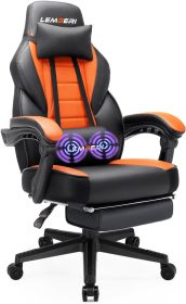 LEMBERI Gaming Chairs with Footrest,Ergonomic Video Game Chairs for Adults,Big and Tall Chair 400lb Weight Capacity (Color: orange)