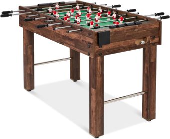 Best Choice Products 48in Competition Sized Foosball Table for Home, Game Room w/ 2 Balls, 2 Cup Holders (Color: Dark Brown)